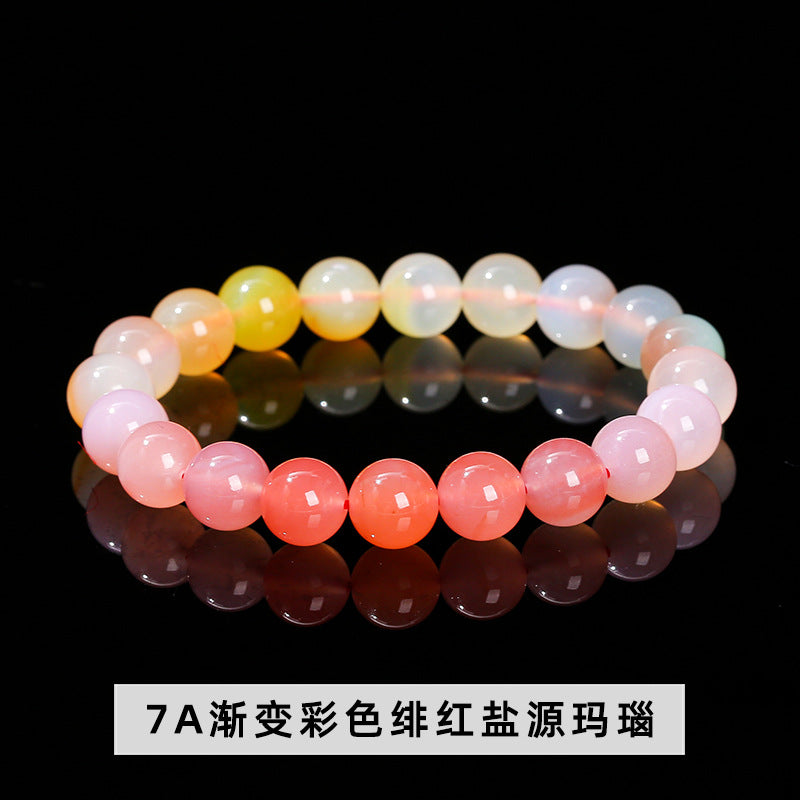 7A gradual change color crimson salt source agate bracelet
