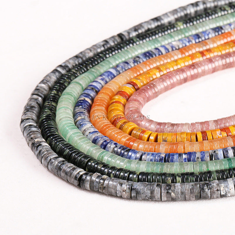 6 * 1 mm de cuentas sueltas espaciadoras en ángulo recto de piedra natural 