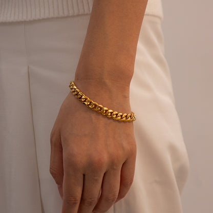 Collar y pulsera con colgante de cadena cubana 