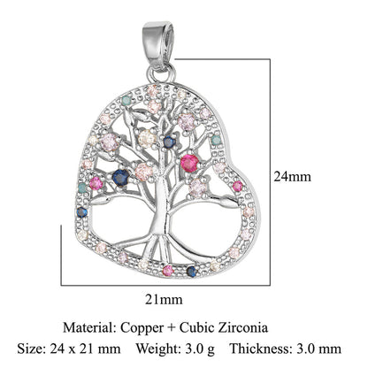 Color zirconium copper micro-inlaid zircon necklace pendant