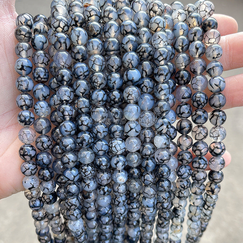 Black dragon agate loose beads