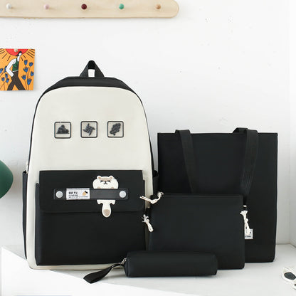 Student books, casual 4-piece backpack