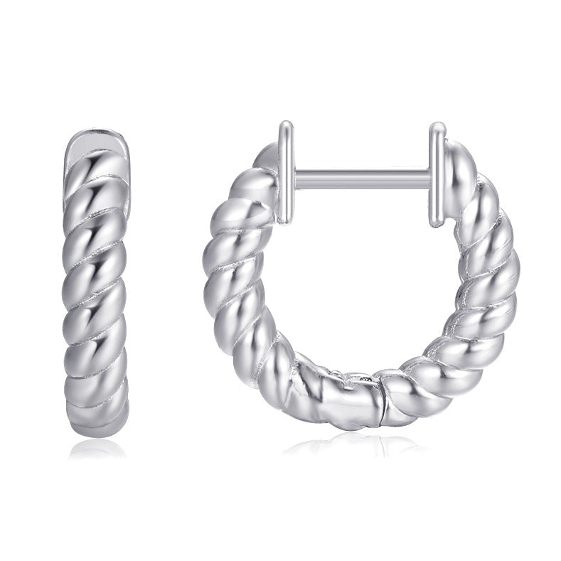 Twist Circle Hoop Earrings (18K Plated)