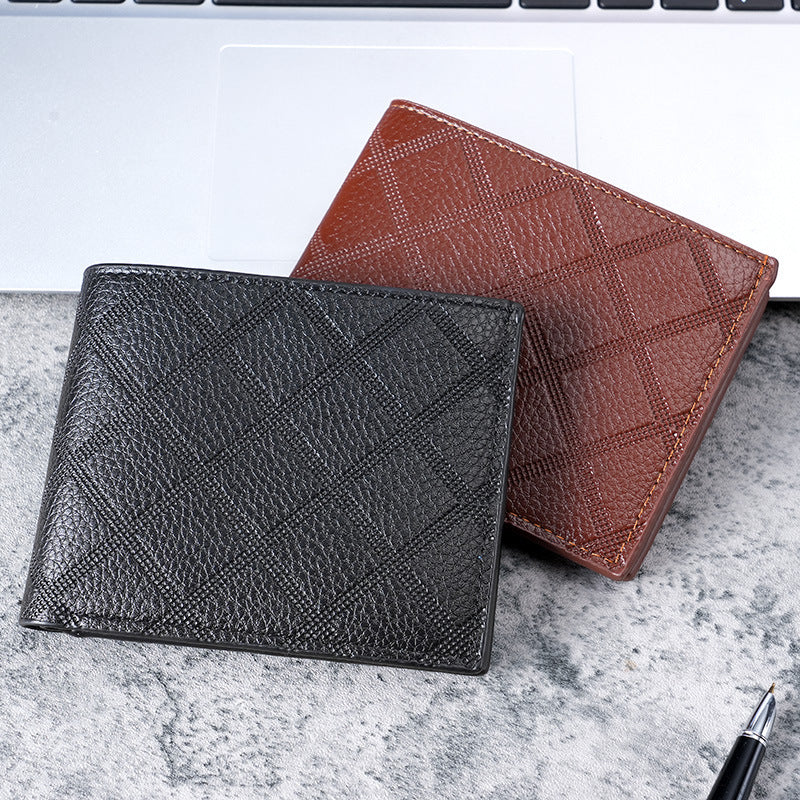Fashion rhombus multi-card large-capacity wallet
