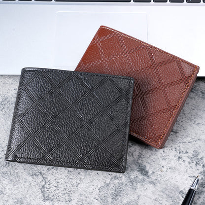 Fashion rhombus multi-card large-capacity wallet