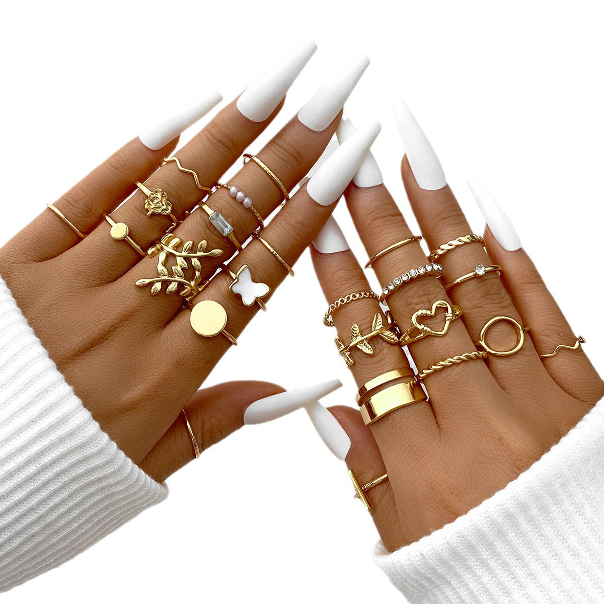 Butterfly Leaf Multi-Ring Set