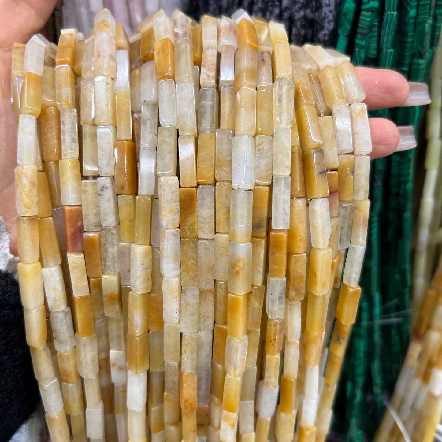 4*13mm long crystal agate cube special shaped beads