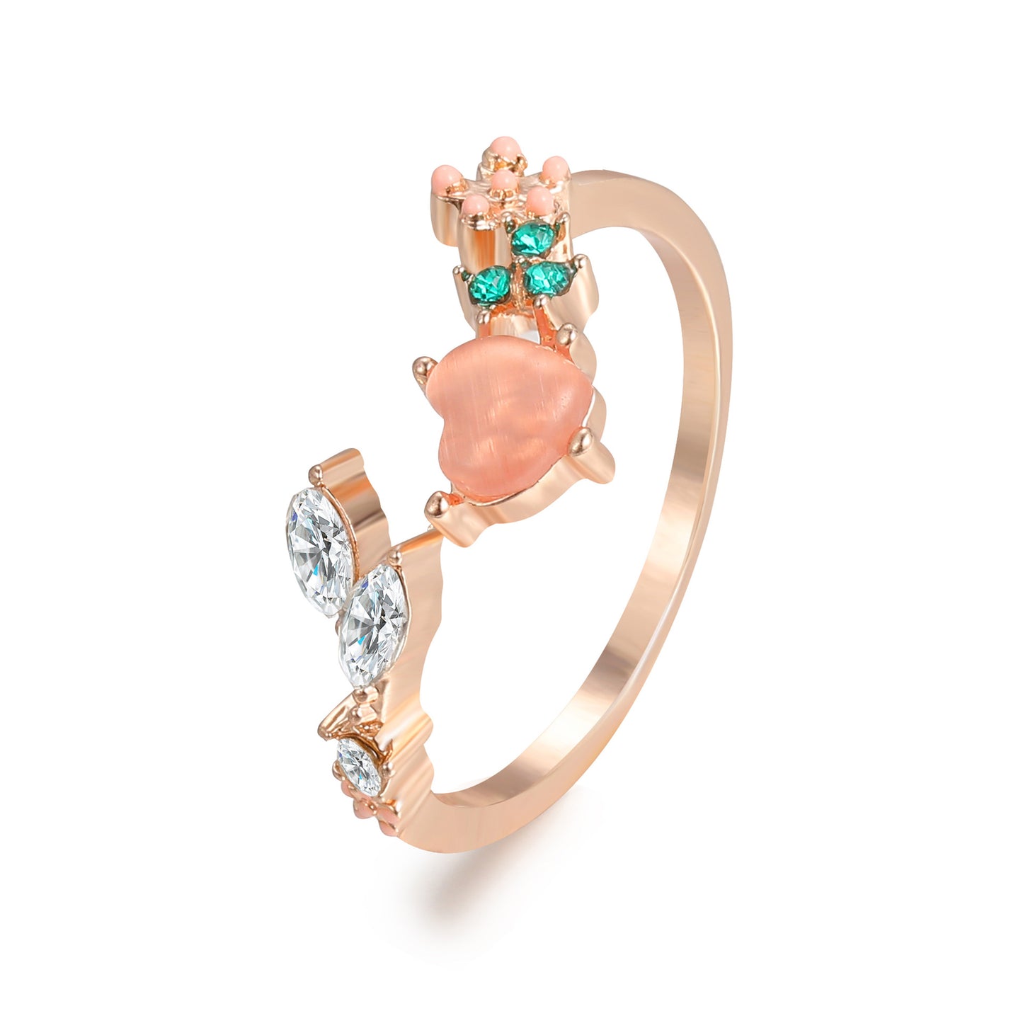 Pink Rhinestone Adjustable Index Ring