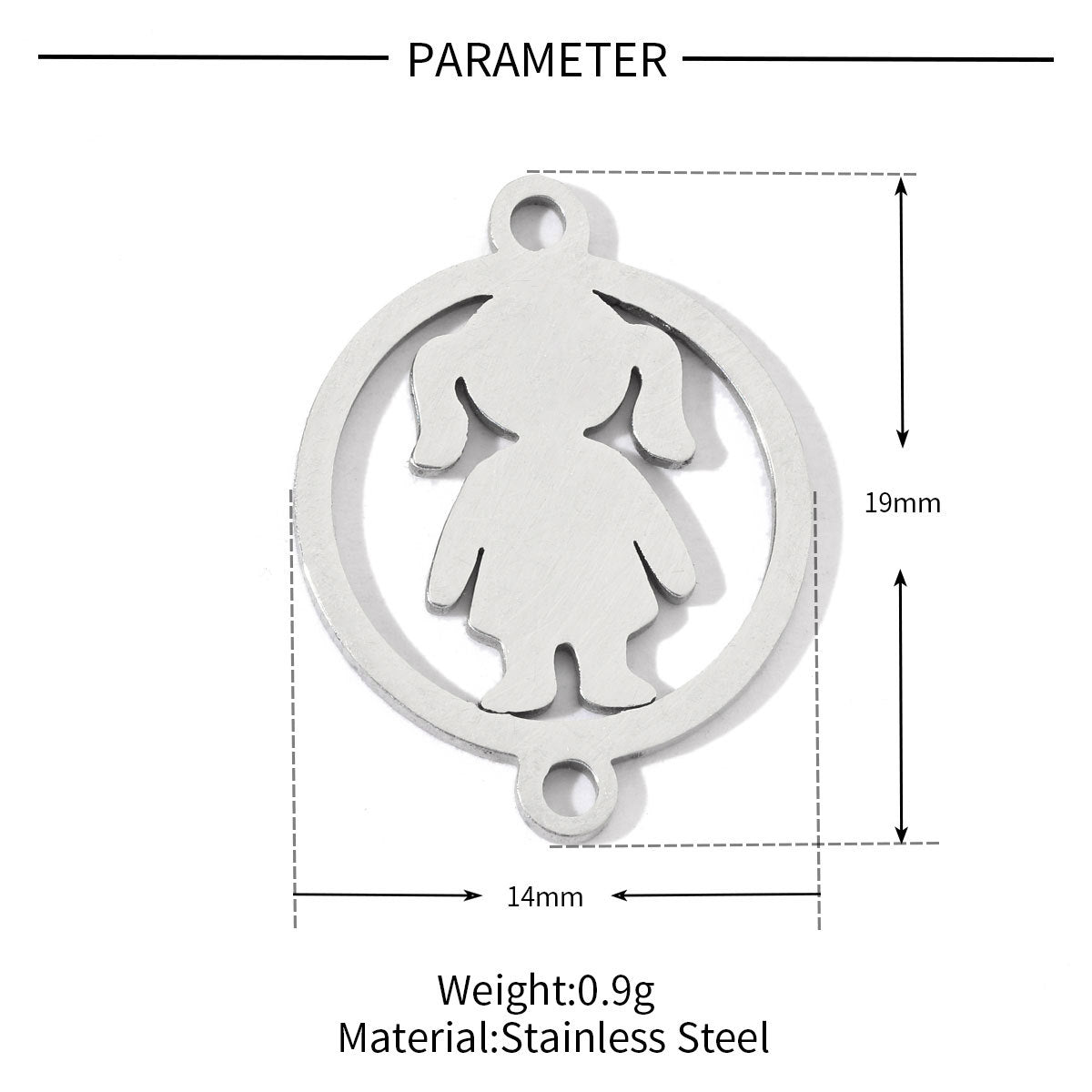 20 pcs/bag boy girl family titanium steel d pendant