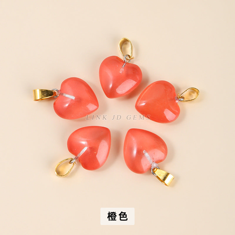 16Mm magic color glazed love-shaped glass pendant