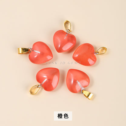 16Mm magic color glazed love-shaped glass pendant