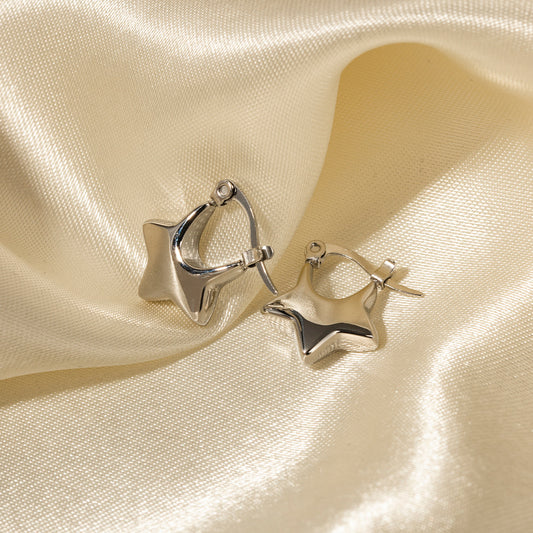 Pendientes de aro con diamantes blancos 