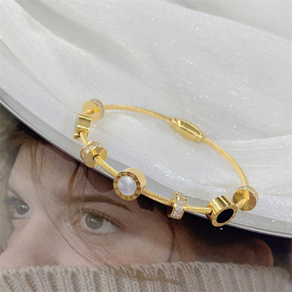 18K Titanium Steel Bracelet, Elegant Chic Magnetic Clasp