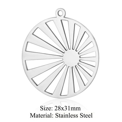 5 pcs/bag witch titanium steel pendant peach heart cross