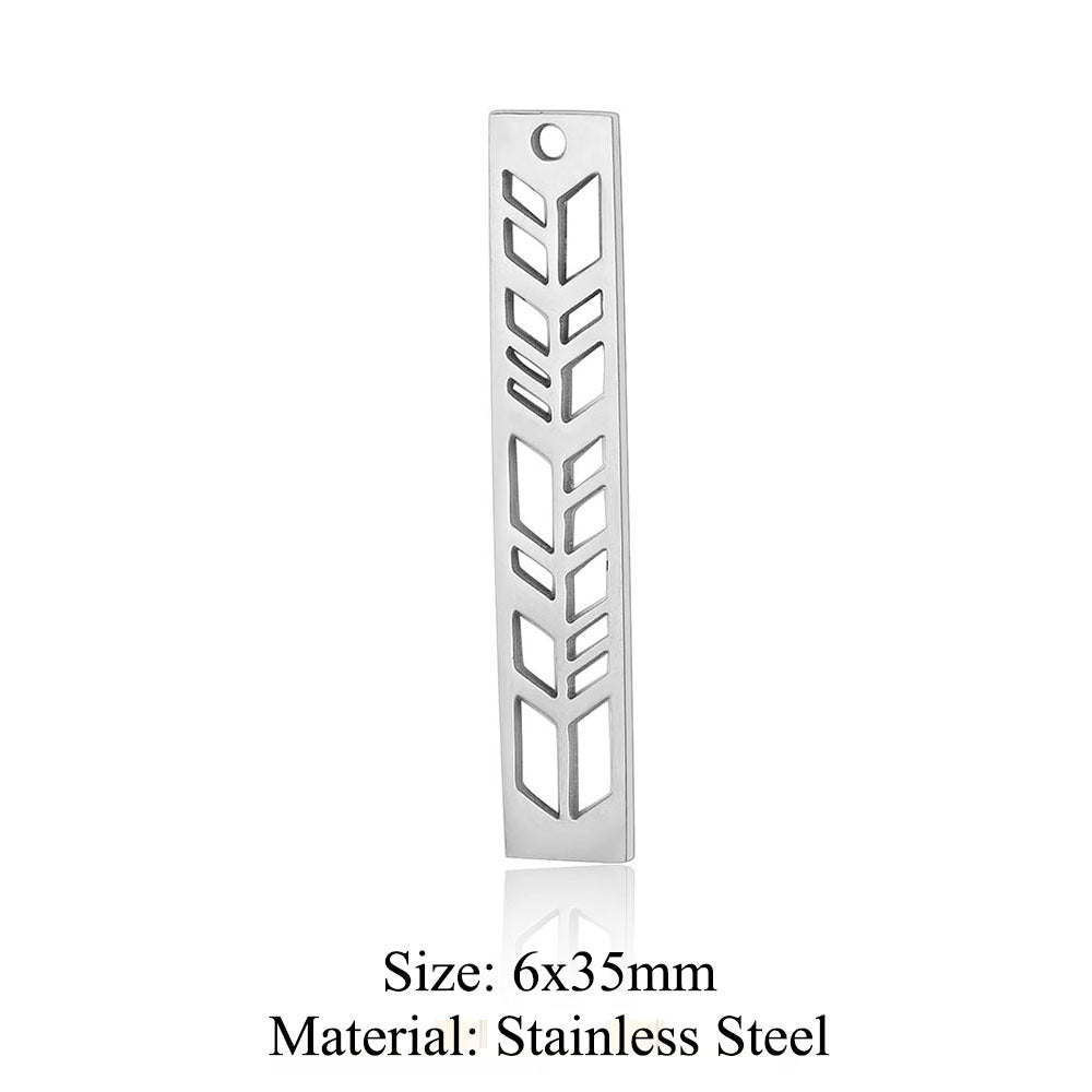 Colgante de acero de titanio con forma geométrica, 5 unidades por bolsa 