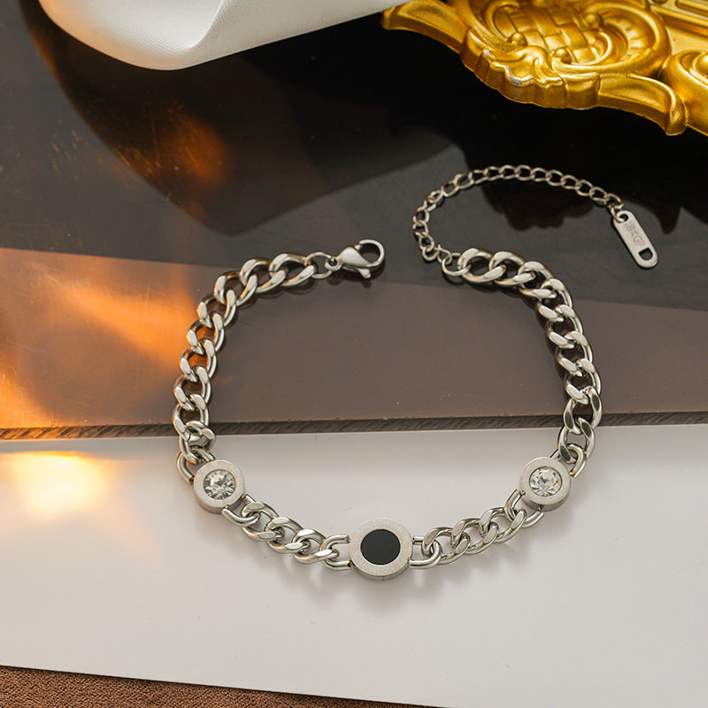 Trendy Chunky Titanium Steel Necklace, Non-Fading Shell Design