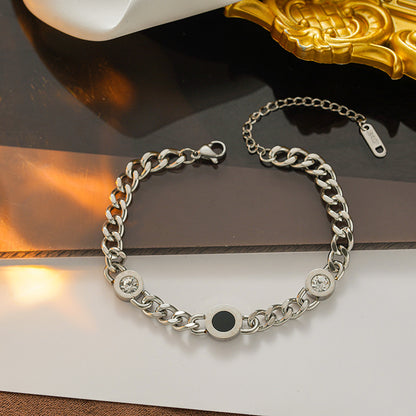 Trendy Chunky Titanium Steel Necklace, Non-Fading Shell Design