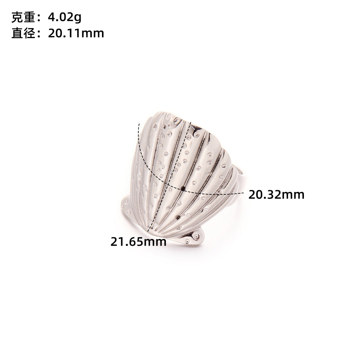 Retro Wide-Pleated Heart Titanium Steel Ring — 18K Gold Plated