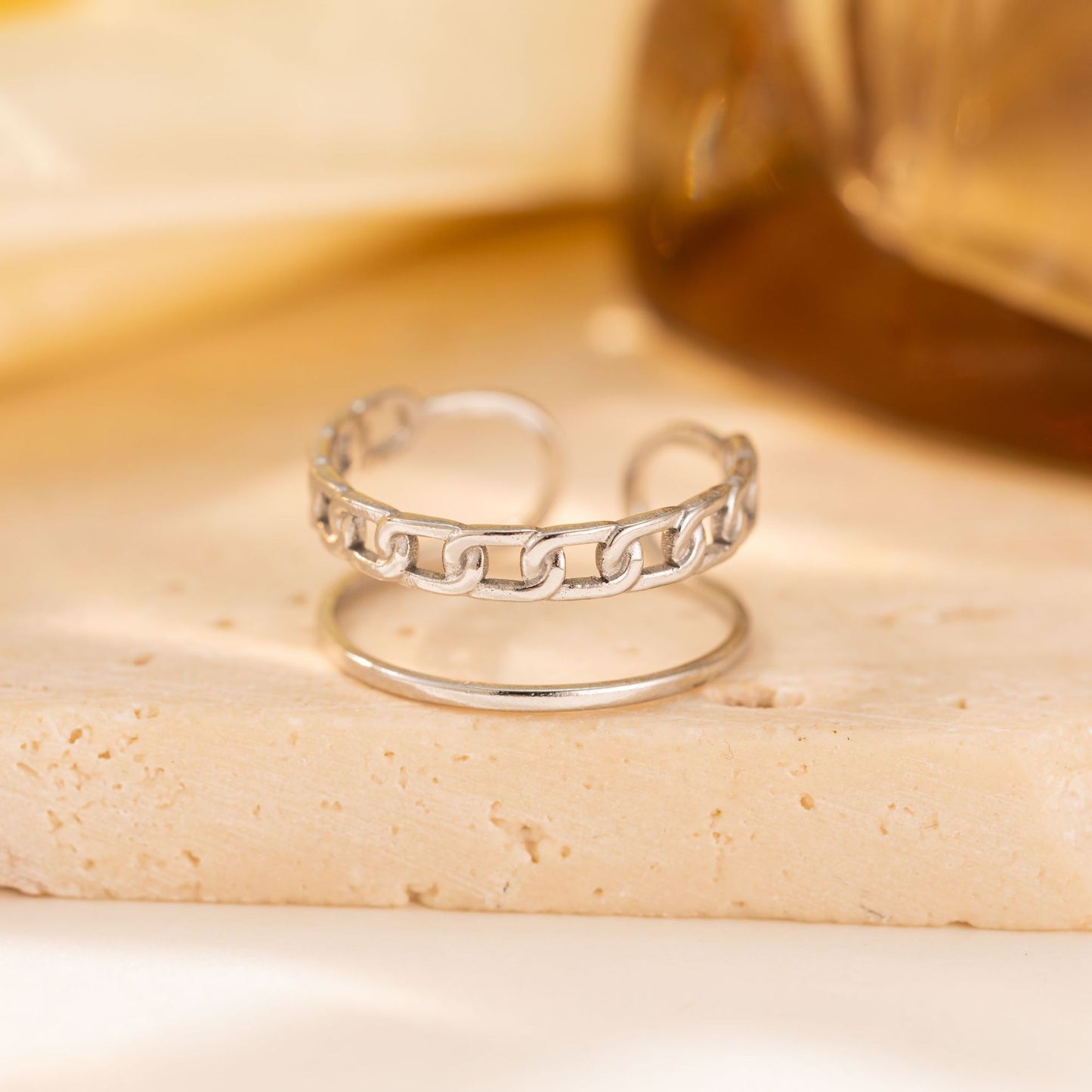 18K Gold Hollow Titanium Steel Ring