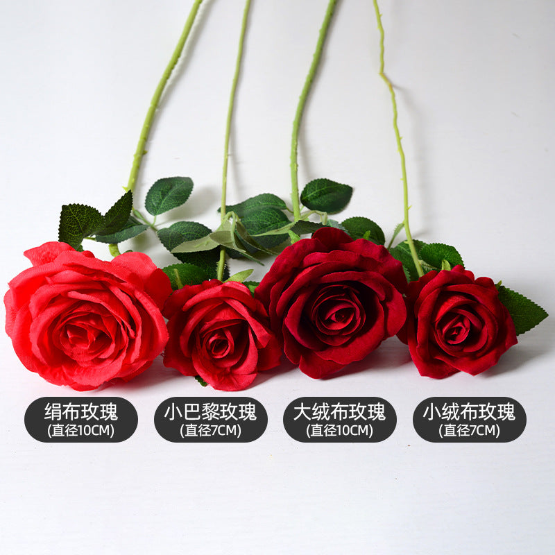 Simulation velvet rose single
