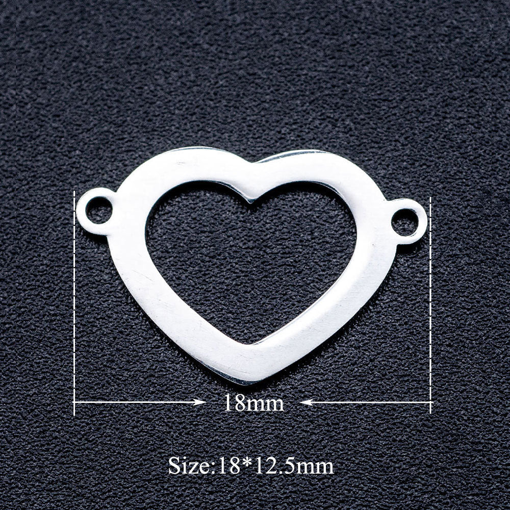 5 piezas/paquete Colgante de acero de titanio en forma de corazón con infinitas notas musicales 