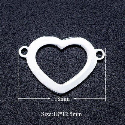 5 piezas/paquete Colgante de acero de titanio en forma de corazón con infinitas notas musicales 