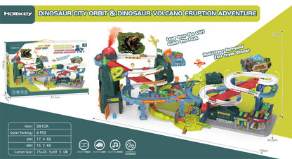 Dinosaur Mountain Track Car Adventure Aparcamiento Juguete para niños de 3 a 4 años 