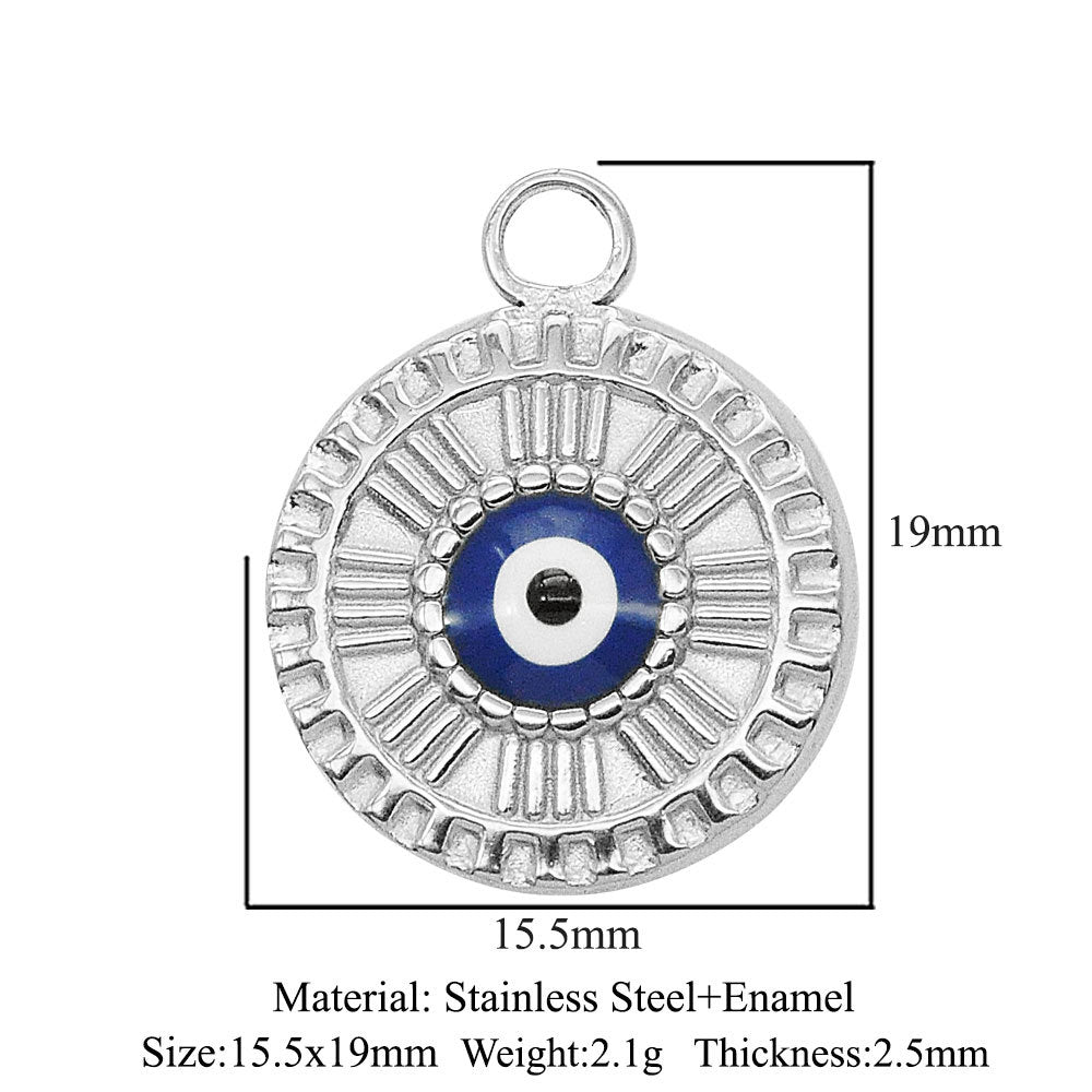 3 pcs/pack stainless steel geometric round sun eye pendant