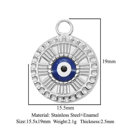 3 pcs/pack stainless steel geometric round sun eye pendant