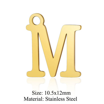 5 pcs/bag letter titanium steel letter pendant