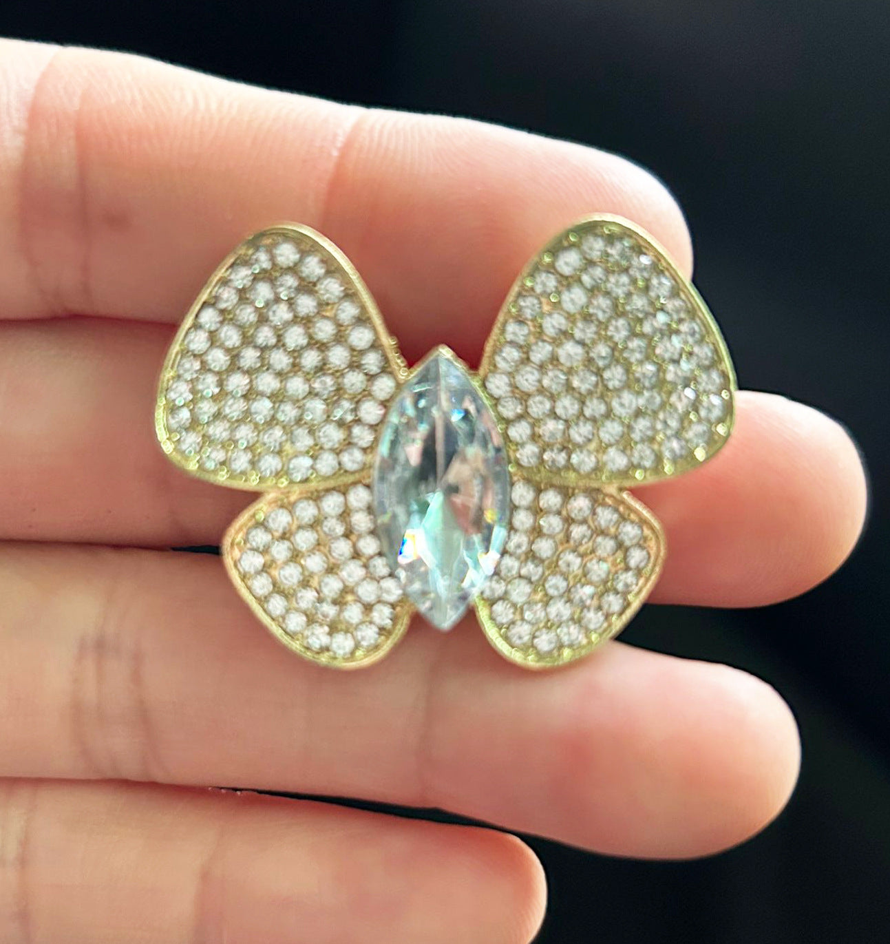 Butterfly full diamond brooch new