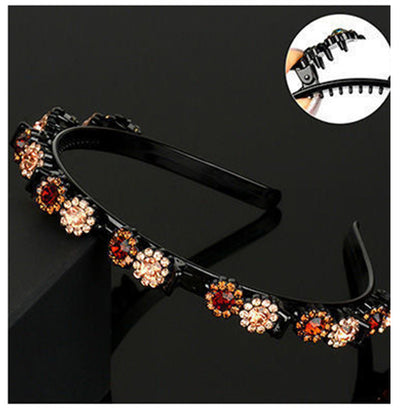 Sunflower rhinestone broken hair headband