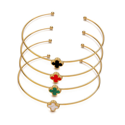 Hot sale four-leaf clover titanium steel bracelet