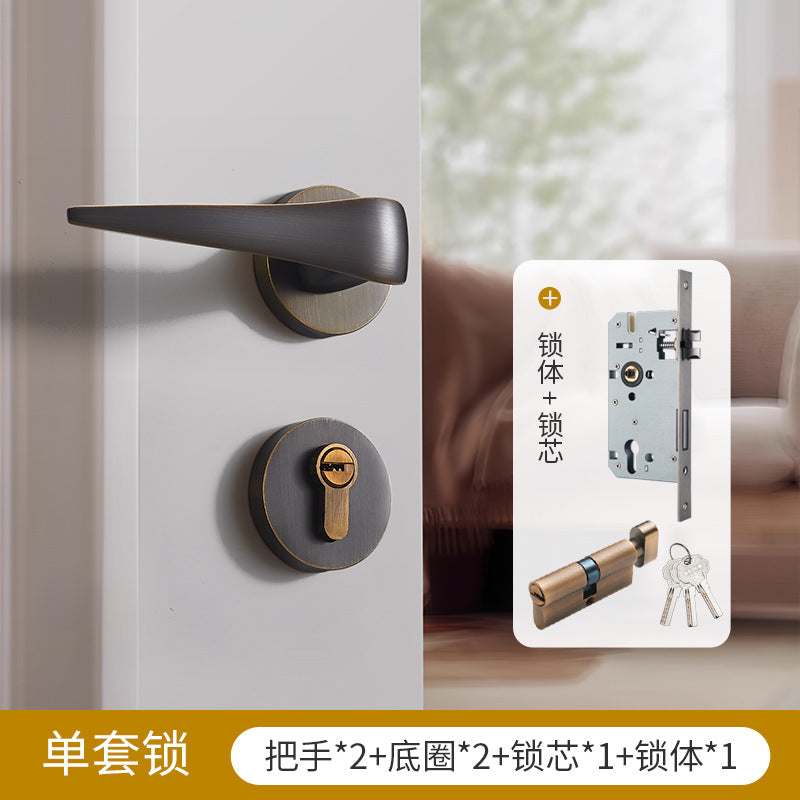 Brass door lock gold silver lock