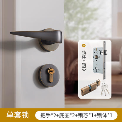 Brass door lock gold silver lock