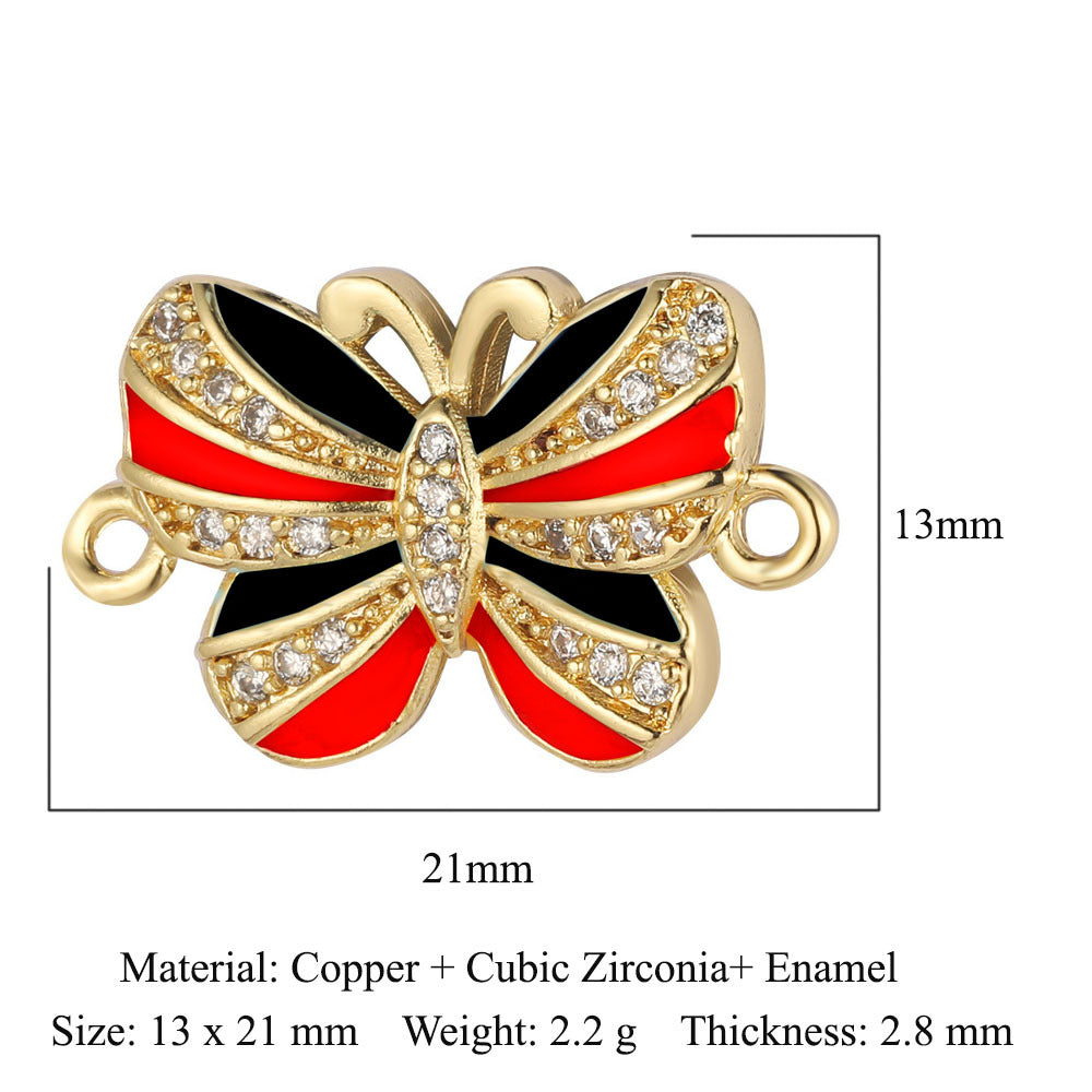 Butterfly Bee Seagull Copper Zircon Connection Accessories