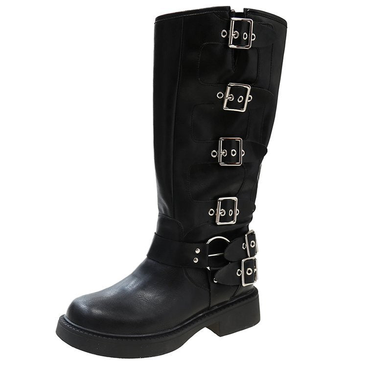 Black Heel Martin Boots Women's Western Cowboy Boots