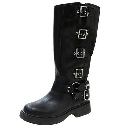 Black Heel Martin Boots Women's Western Cowboy Boots