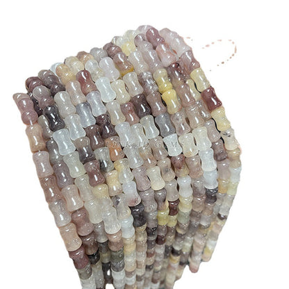 8 * 12Mm natural violet stone bamboo tube beads