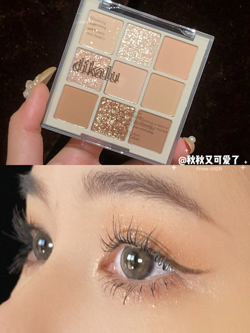 Paleta de sombras de ojos acrílicas transparentes de nueve colores 