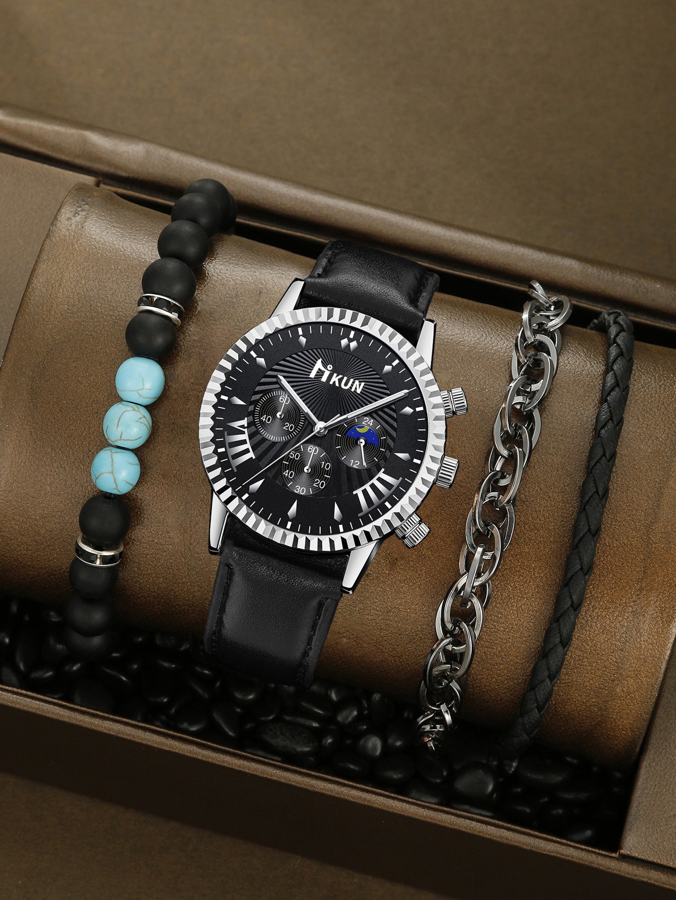 Watch Personalized Alloy Beaded Bracelet Set