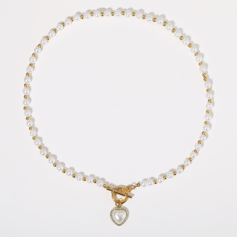 Pearl Heart OT Necklace