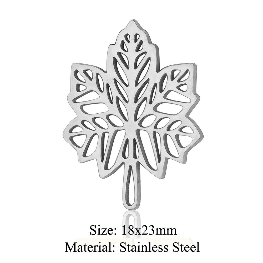 5 pcs/bag leaf flower titanium steel pendant four-leaf clover