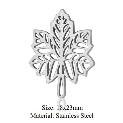 5 pcs/bag leaf flower titanium steel pendant four-leaf clover