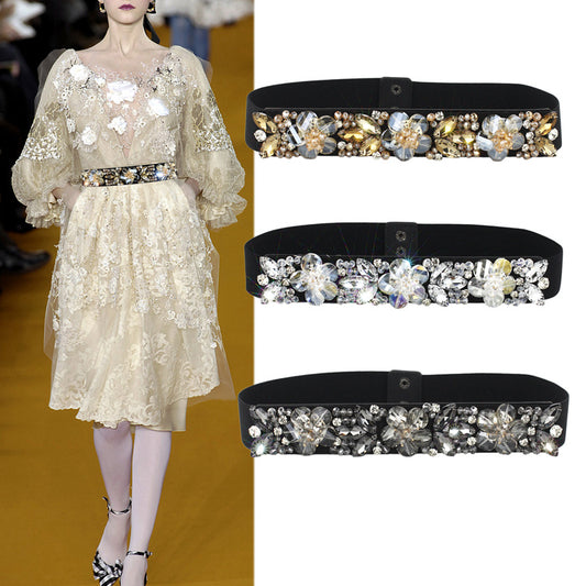 Handmade crystal rhinestone waist seal