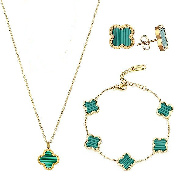 Titanium Steel Clover Jewelry Set, No Fading, Elegant