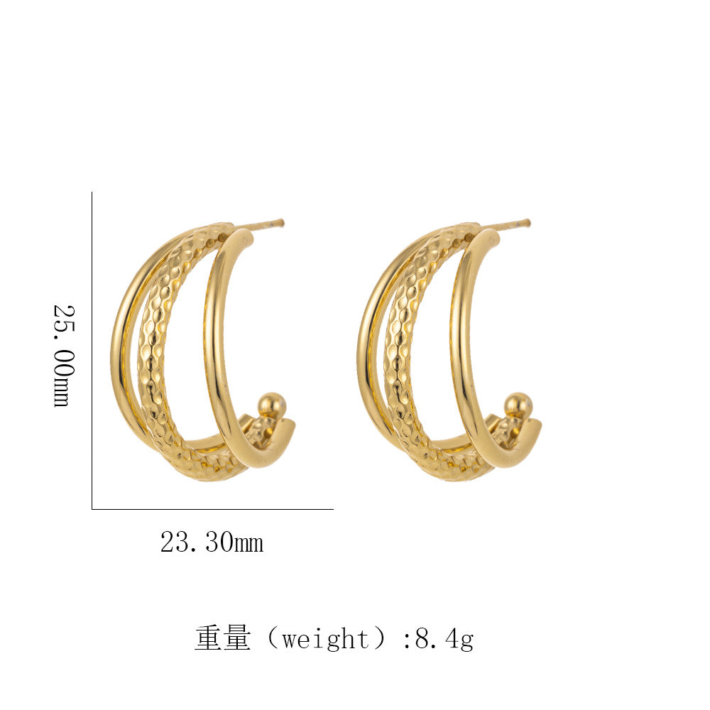 Women's 18K Gold Titanium Steel Geometric Hollow Spiral Bracelet