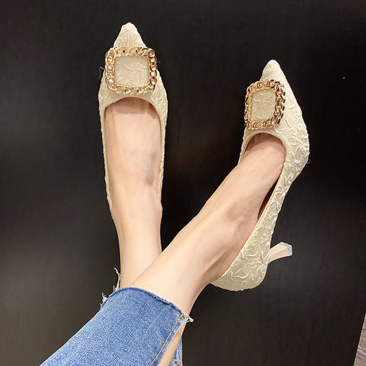 Temperament pointed high heels women