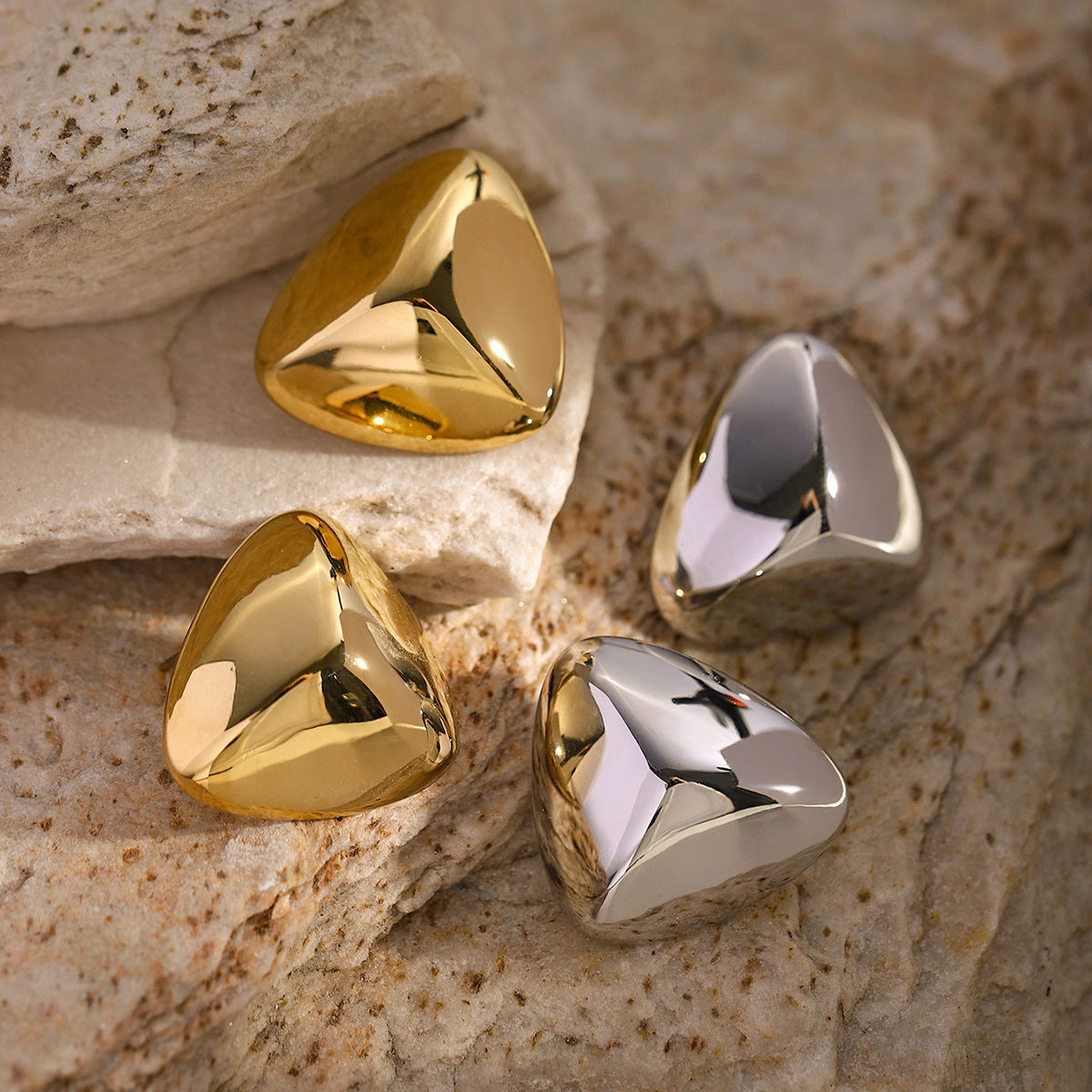 3D triangle earrings