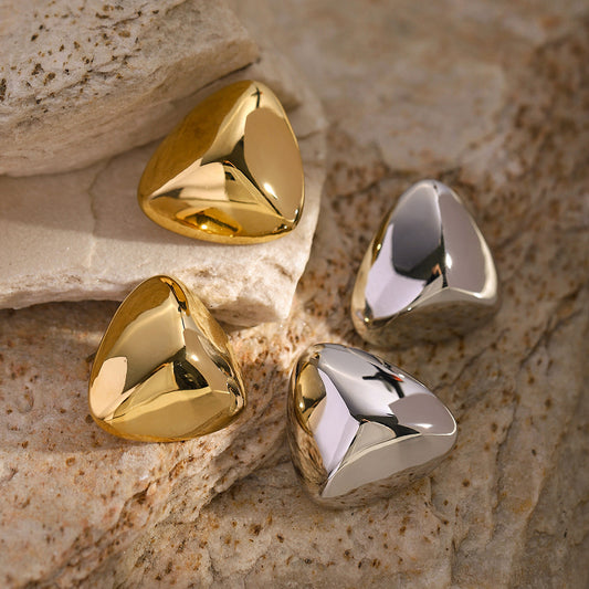 3D triangle earrings